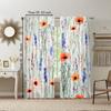 2Pcs Spring Garden Curtain Romantic Wild Flower Print Pattern Red Blue Purple Flowers Country Style Curtain Elegant Four Seasons