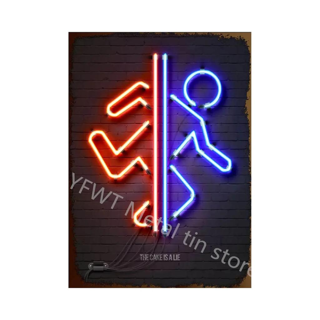 Vintage Colorful Neon Toilet Sign Sexy Woman Plaque Vintage Tin Sign Retro Metal Sign Decorative Plaque Wall Decor