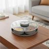 Multi-compartment Divided Serving Tray with Lid Spinning Compartment Platter  for Snacks