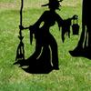 1/3 Stück Halloween Hexe Dekorative Gartenstecker Wetterfestes Metall Outdoor Terrasse Hof Rasen Gruselige Hexe Silhouette Schild Stecker Ornament