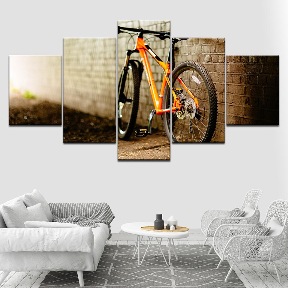 

The Bicycle Wallpapers HD 5 Piece Wall Art Canvas Print modern Poster Modular art painting for Living Room Home Decor 20x35 20x45 20x55cm