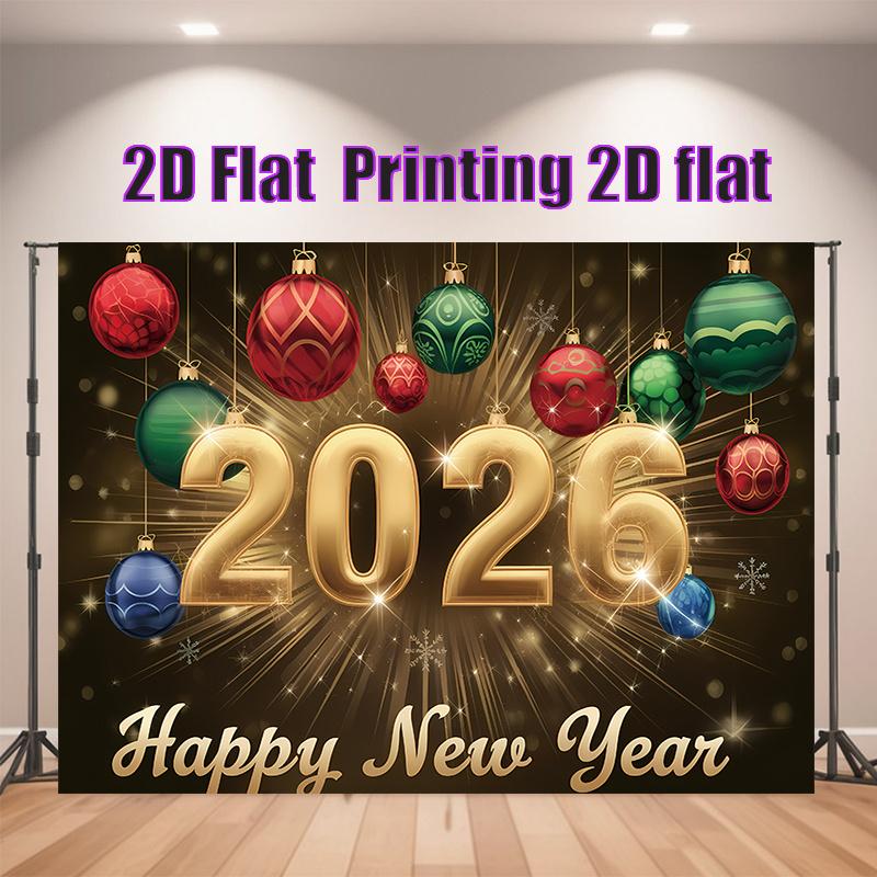 1Pcs Vitality New Year 2026 Decoration Background Backdrop Decorations For Photo Studio Photo Booth Party