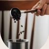 Nueva cuchara medidora de café de acero inoxidable con mango de madera de 25 ml, cuchara medidora de cuchara de café de mango largo de madera de nogal, herramientas de cafetería