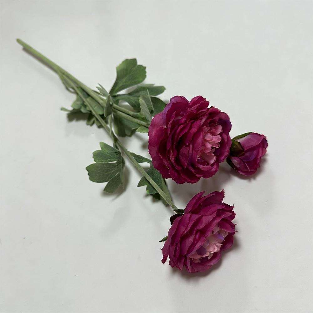 High Quality Artificial Peony Flower with Flocked Stem 51cm Tall Silk Fake Flower for Home Table Decoration
