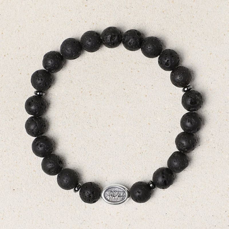 HolidayVisitor Oval Stone Bracelet - Black Skull