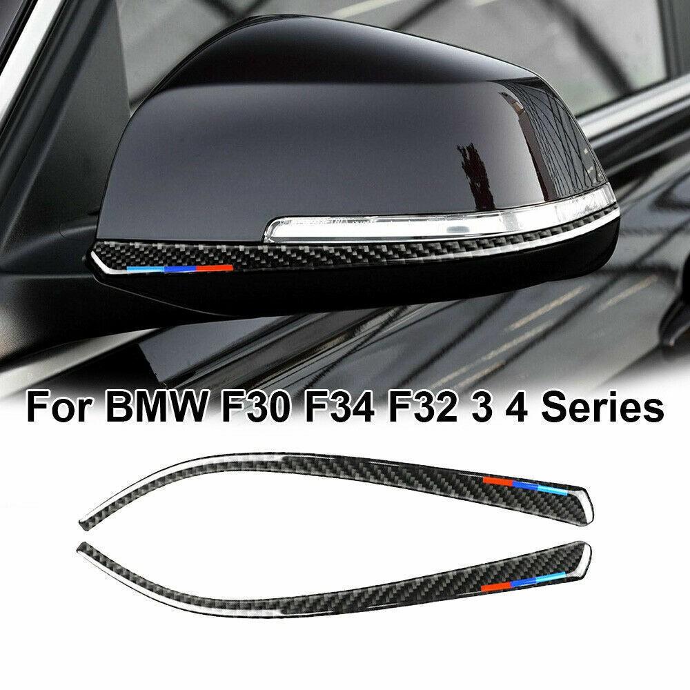 2X Carbon Fiber Side Rearview Mirror Cover For BMW 1 2 3 4 Series F21 F30 F34