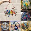 2D Acrylic Flat Printing Birds And Flowers Animal Pendant Home Tree Window Hanging Decor Gift Pet Lover Car Backpack Ornament