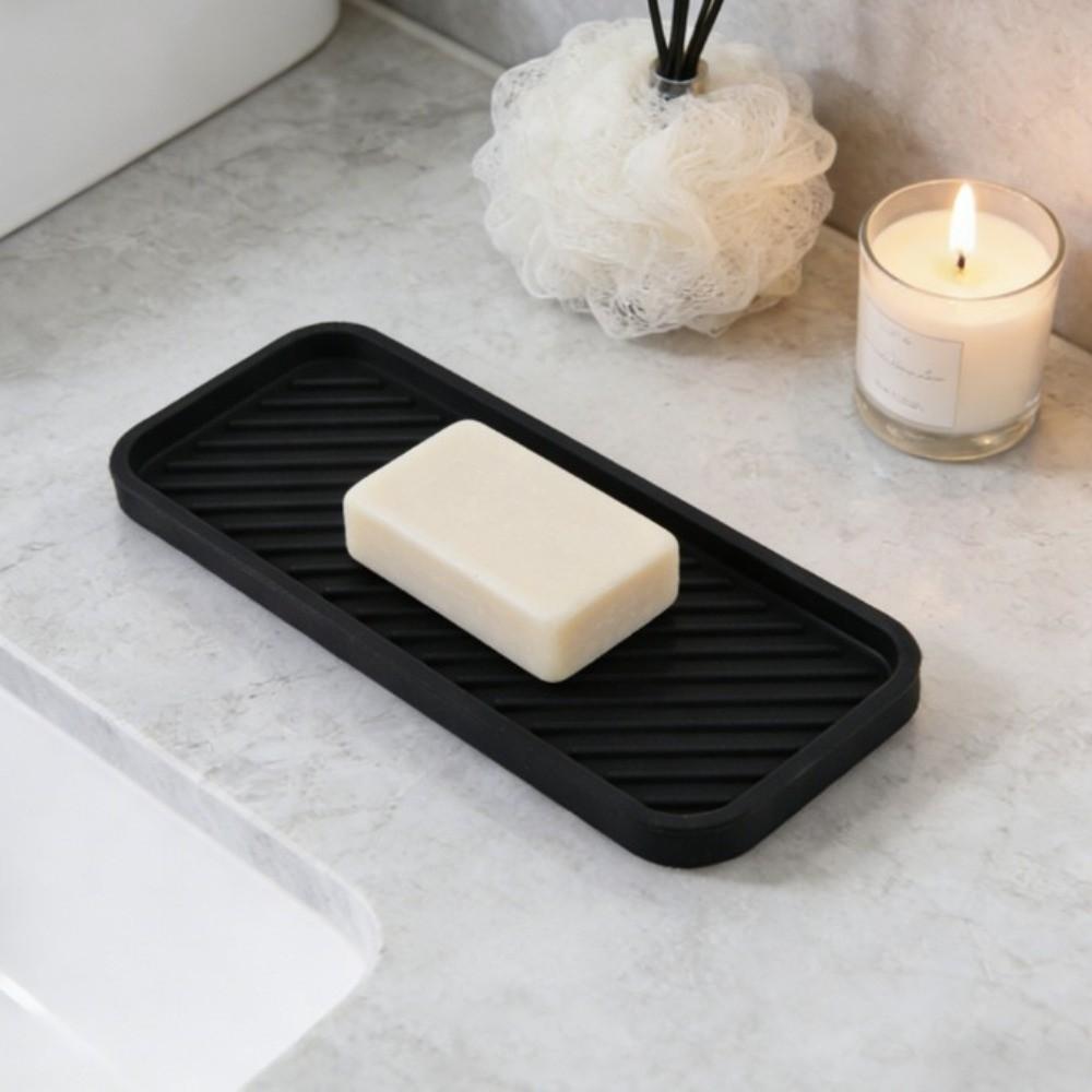 Silicone Draining Mat Non-Slip Sink Organizer Tray Durable Storage Tray  Bathroom Vanity