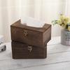 Wooden Tissue Box Paper Napkin Holder Dispenser Case Nordic Style Black Walnut Paper Box Japanese Bathroom Office Desk Decor
