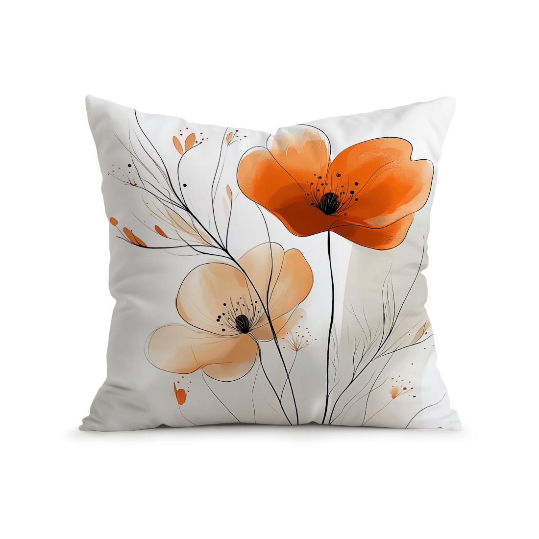 

Чехол на подушку для дивана, кресла, кровати, наволочка, домашний декор, наволочка с оранжевой цветочной полосой, чехол на подушку из полиэстера 45x45 см, наволочка 16x16Inch