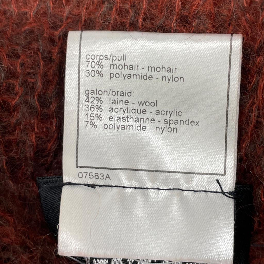 CHANEL [Domestic regular] 98A P11638W02445 CC Logos plate mohair low gauge turtleneck sweater / tops 38 BordeauxUsed