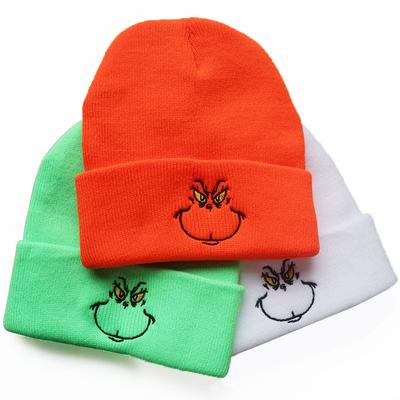 Anime Cartoon Embroidered Knitted Hat Hoodie Warm Neutral Casual Hat