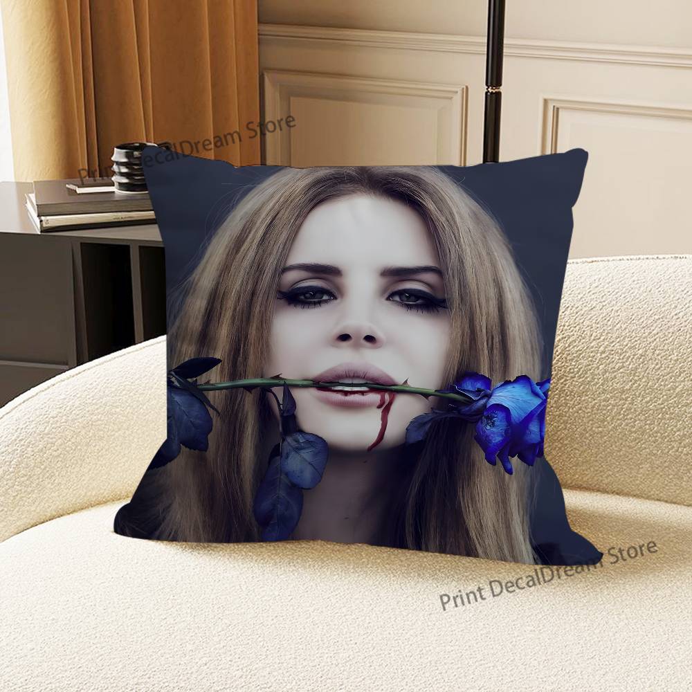 Față de pernă L-Lana D-Del R-Rey pentru decor canapea, mașină, birou, cameră, cu imprimeu, decorațiuni și protector
