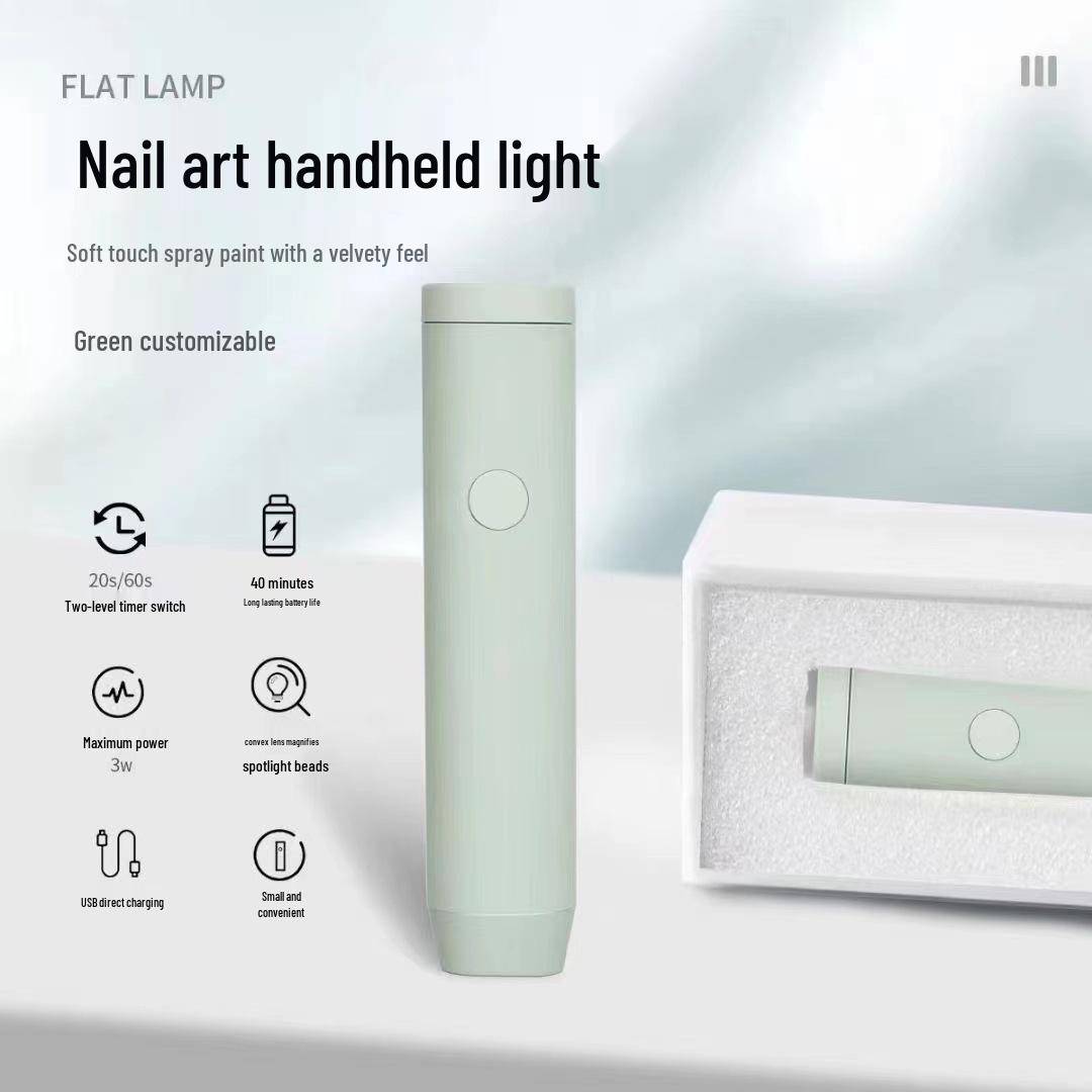 

Portable Mini UV Nail Art Lamp - Rechargeable Handheld Light for Nail Tips зелений