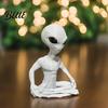 Alien Figurine 3D Printed Model Funny Yoga Zen Statue for Creative Desktop Ornament Room Meditation Space Living Office Decor Gift Sci-Fi