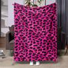 Pink Leopard Print Fuzzy Blanket , Warm and Comfortable Throw Blanket Sofa Bed Sofa Camping Trip, the Best Gift.
