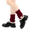 Women's Winter Loose Buttoned Leg Warmers With Lace Trim Knitted Wool Leg Warmers