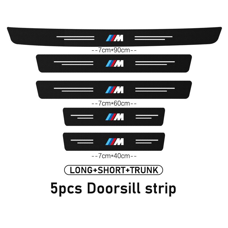 MKLJ3 Car Door Carbon Fiber Sill Anti-Scratch Guard Sticker For BMW Performance X1 X3 X5 E39 E46 E90 F20 E60 F30 M3 M5