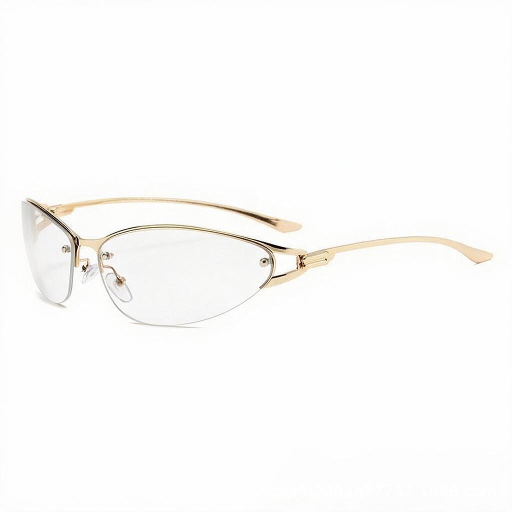 Women's Y2K Cat-Eye Metal Sunglasses - High-End Luxury, European & American Street Style Sun Protection Glasses