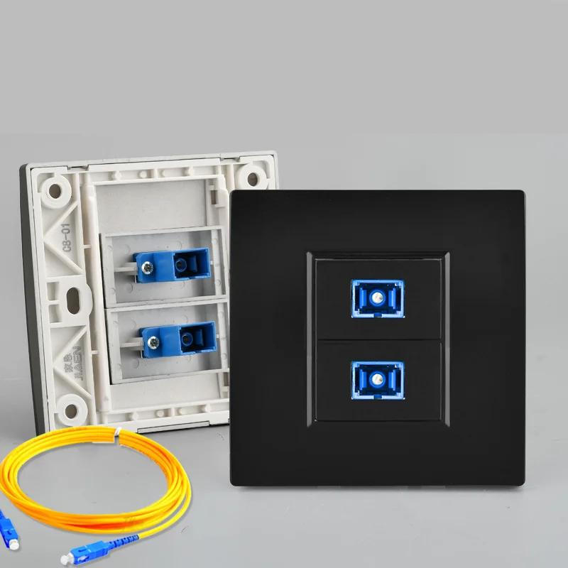 Depoguye Επιτοίχιος πίνακας υποδοχής πληροφοριών οπτικών ινών μίας θύρας, πάνελ σύνδεσης τοίχου οπτικών ινών SC με καλώδιο οπτικών ινών