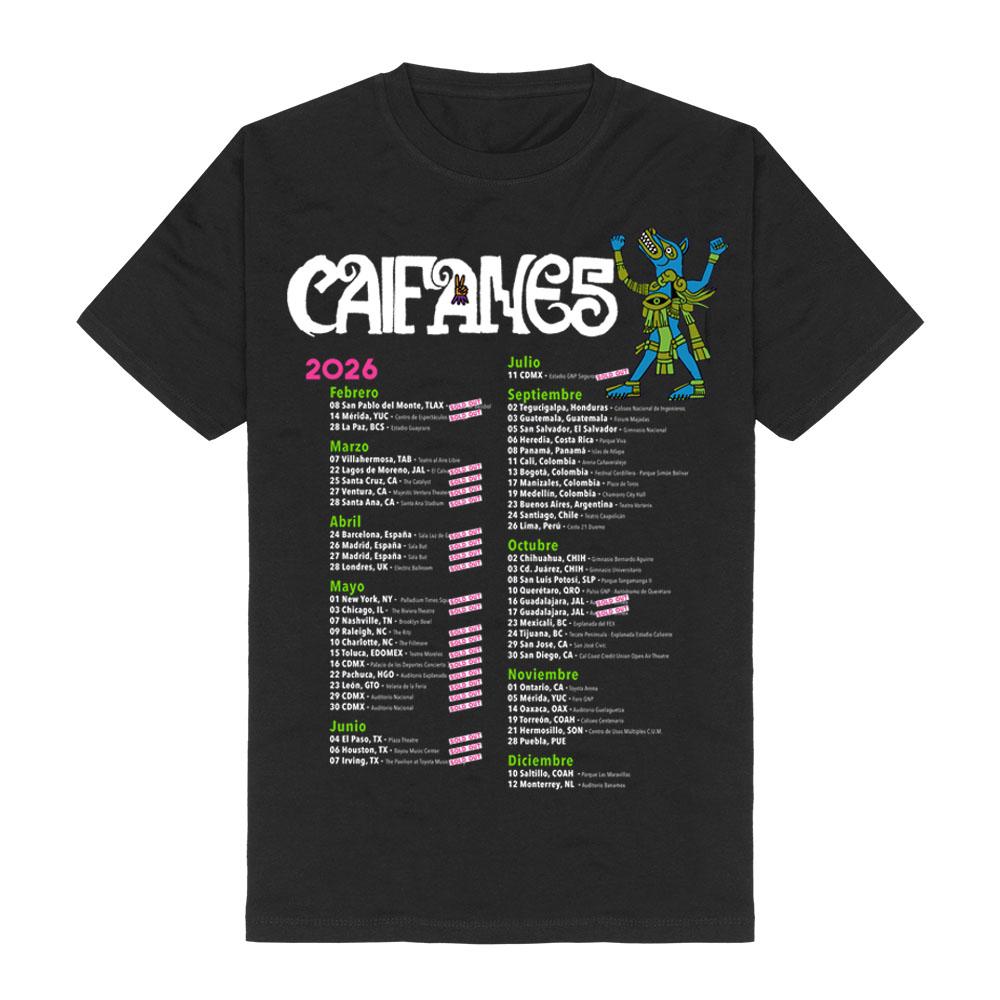 NEW Caifanes Band 2026 Tour Date T Shirt Purple Grunge Fashion Round Neck High Quality Comfortable Short Sleeve Aldult Unisex