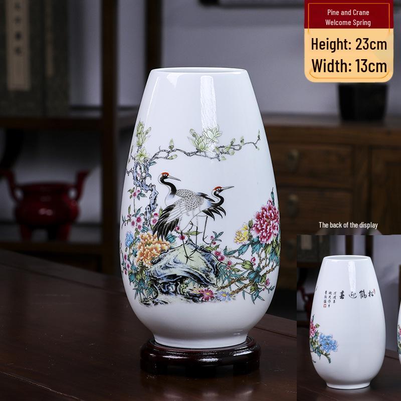 Modern Minimalist Ceramic Vase for Dried Flowers - Porcelain Ornament for Living Room Decor