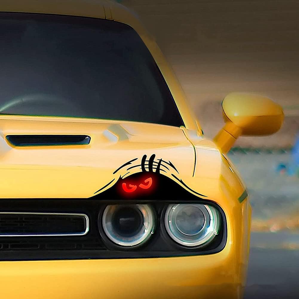 4 Pack Peeking Monster Funny Car Sticker Scary Eyes Monster Vinyl Decal Self-Adhesive Car Sticker Vehicle Decoration Accessories 7.48'' x 2.75'',