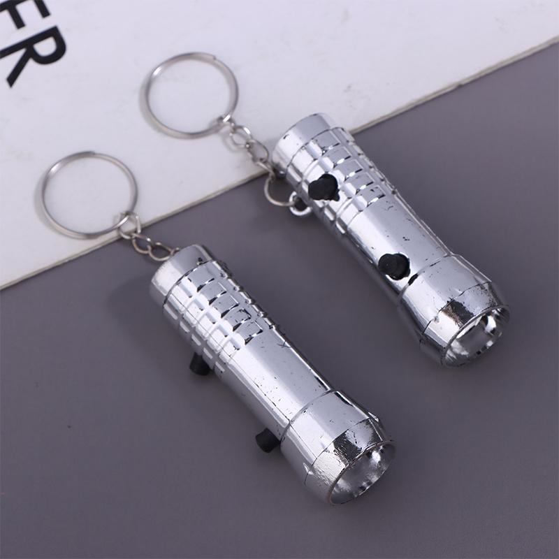 1/5/10Pcs 2 In 1 Mini Led Keychain Led Torch Light And Uv Purple Flashlight Keyring For Money Detector Mini Pocket Torches