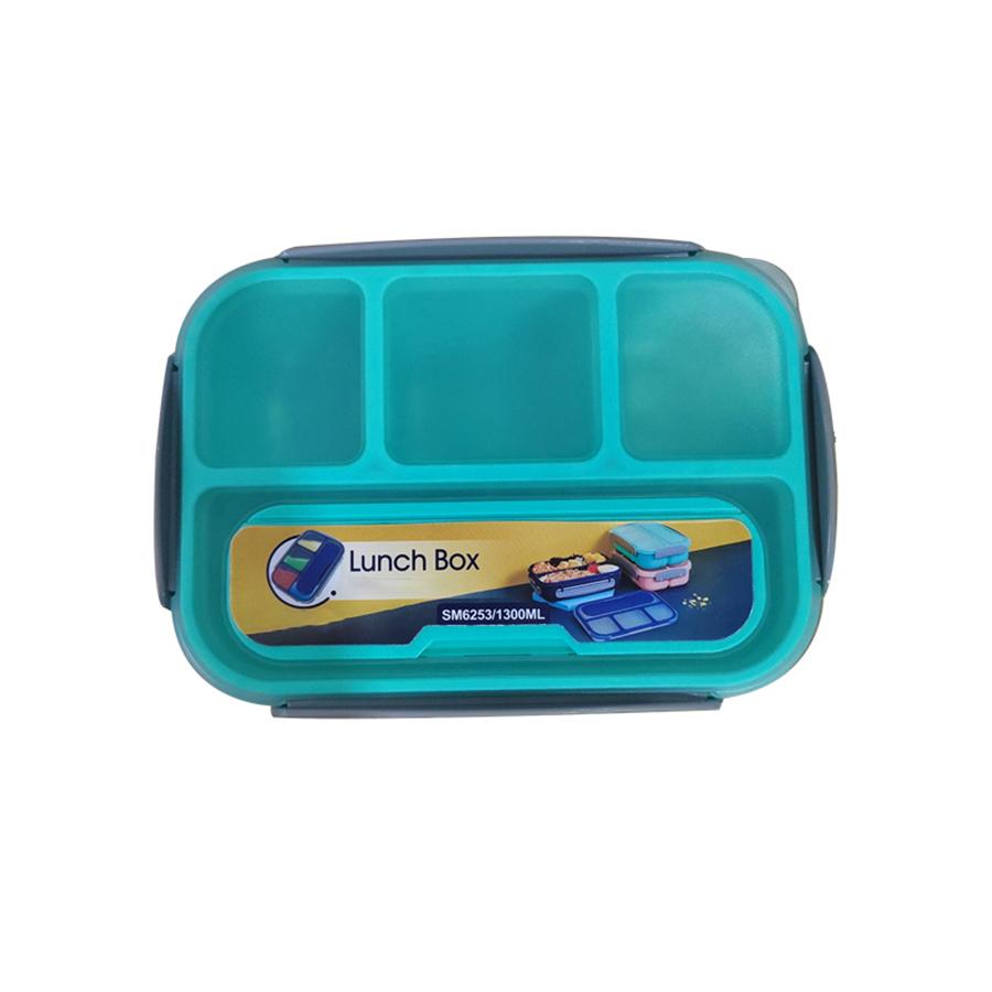 1PC Four Grid Format Lunch Box 1300ML Lunch Box For Students Sealed Leak Proof And Easy To Clean Student Bento Box