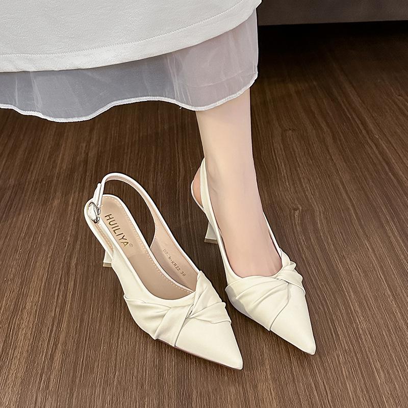 High heel front bag back sandals women's versatile dinner party style skirt women's high heels sandals 2025 summer women's fashion shoes