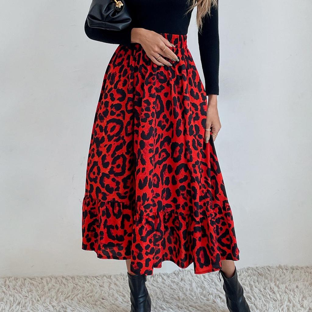 2025 Spring Floral Waist-Cinching Skirt for Europe and America