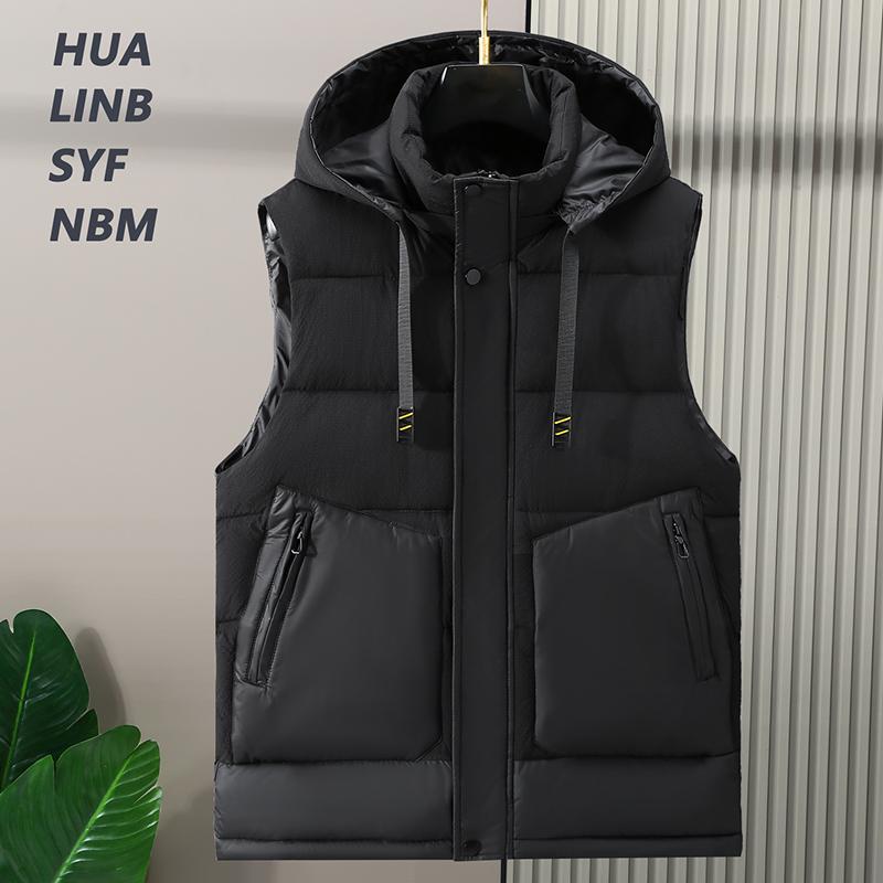 Plus Größe S-8XL Herbst Ärmellose Jacken Männer Weste Neue Mode Für Männer Warme Weste Mit Kapuze Koreanischen Stil Gepolsterte Mäntel