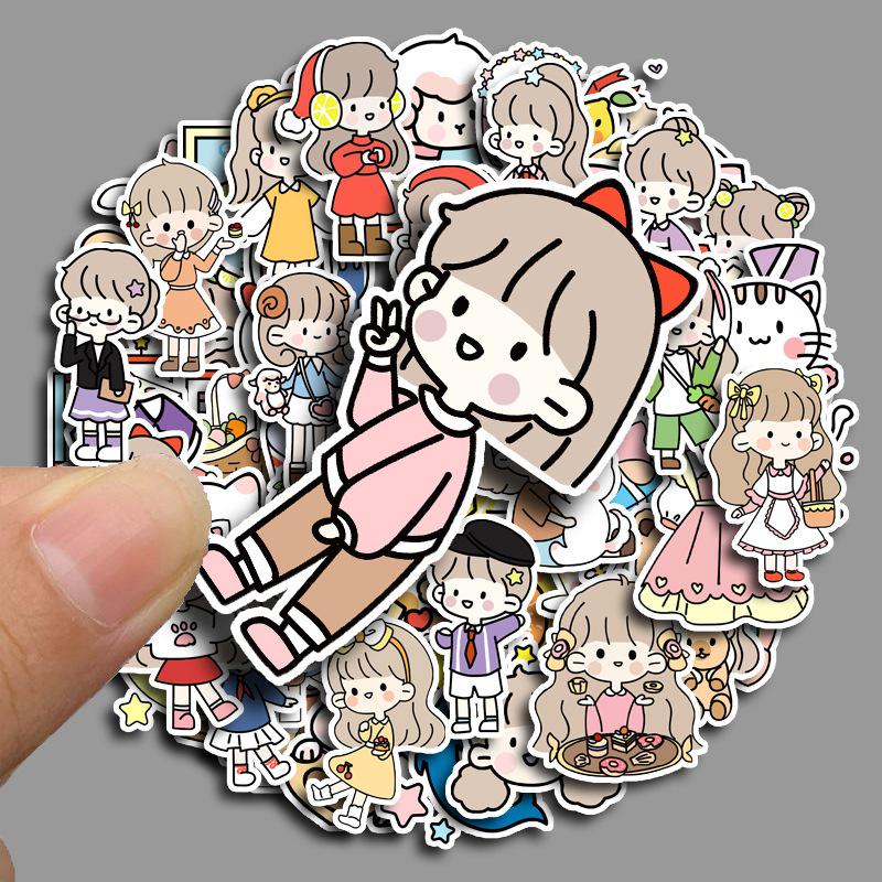 Korean Cute Planner Stickers - Good Night Serenade, 80 Sheets, INS Style, Fresh & Waterproof