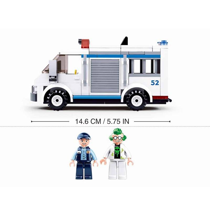 SLUBAN SWAT Children's Toys Car Boy Assembling Building Blocks criminal investigation Police Truck Dog