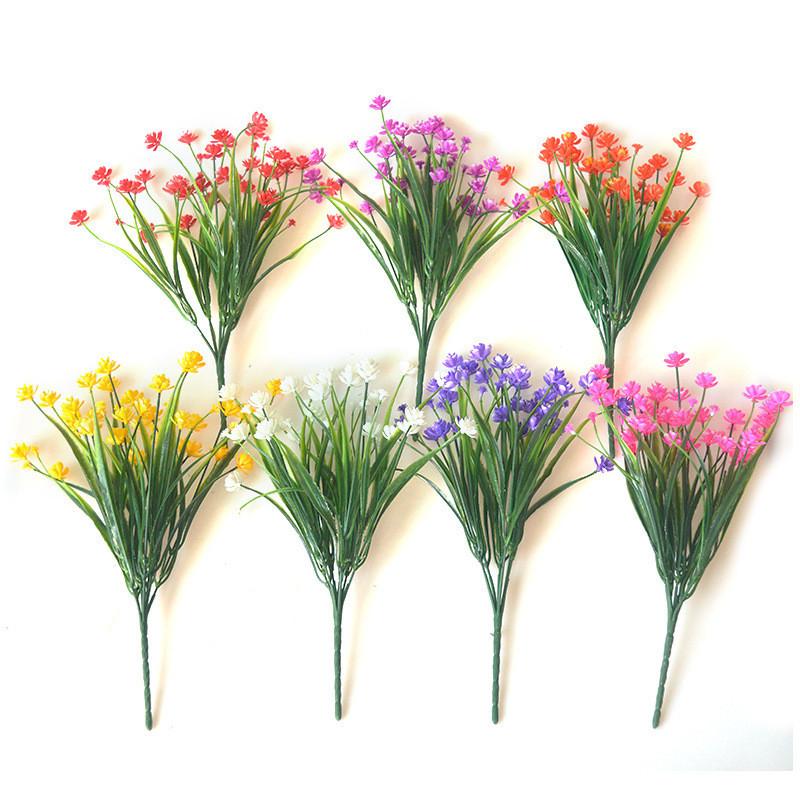 Vibrant Plastic Faux Flowers For Garden And Home Decoration In Various Shades