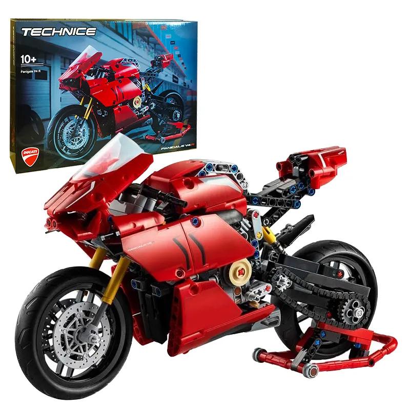 Technical Motorcycle Ducatis Racing Car Building Blocks Model Motorbike Vehicle Bricks Toys for Kids Christmas Gifts