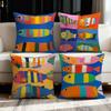 Colorful Fish Pattern Theme Digital Printing Pillow Cover Short Plush Suitable Living Rooms Bedrooms Sofas Throw Cushion Cover