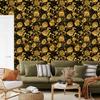 Golden Hibiscus Wallpaper Ochre and Gold, Subtle Detail 50x1000