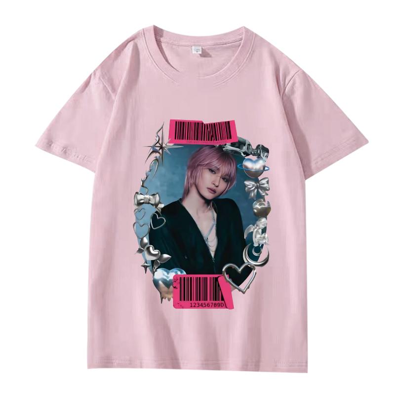 K-pop Seonghwa ATEEZ T-shirt män kvinnor Oversized 100% Bomull mode streetwear kortärmad Sommar tryck grafik Unisex toppar