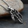 Vintage 316L Stainless Steel Black Mandalorian Pendant Necklaces For Men Gothic Punisher Skull Mask Necklace Biker Jewelry Gifts