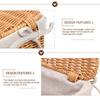 Grande Cesto Rettangolare in Vimini Contenitore Coperchio Maniglia Vestiti Libri Organizer Bucanderia Decorativo Cesto in Rattan Contenitore