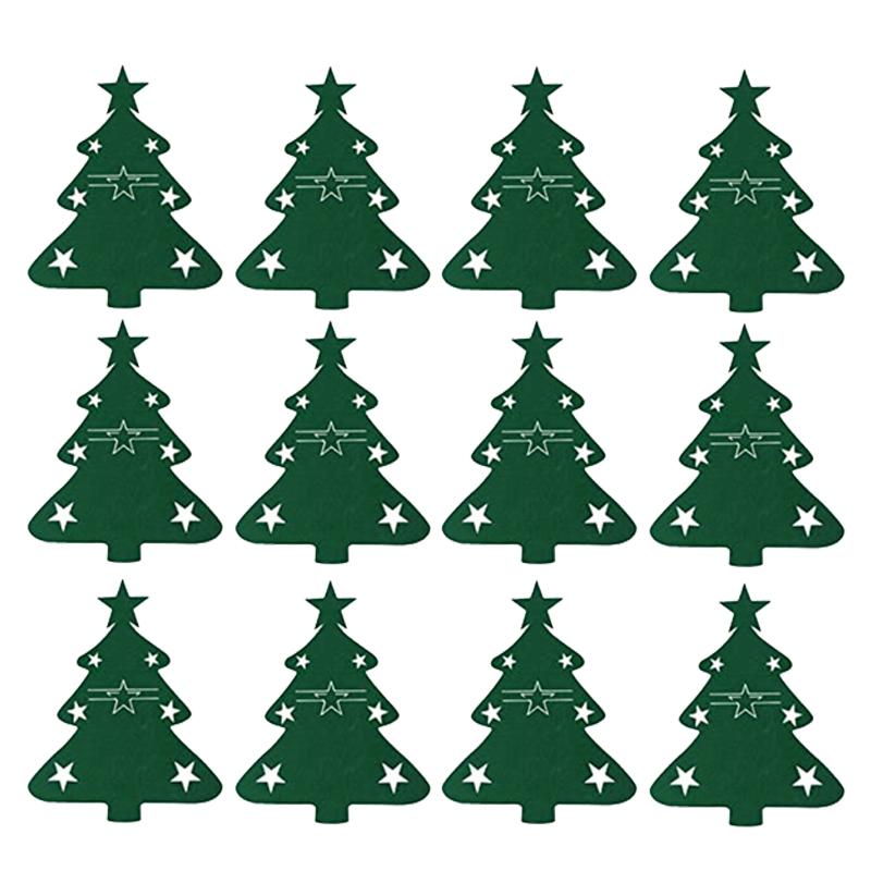 

Christmas Tree Cutlery Holders Felt Fork Knife Pocket Tableware Decoration Holder Bags Xmas New Year Party Dinner Table Decor