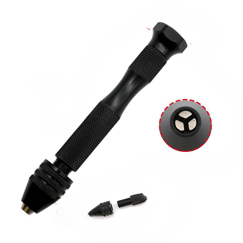 1 Set Black Hand-twisted Drill Manual Punching Set, Wenwan Amber Argus Diamond Bodhi Walnut