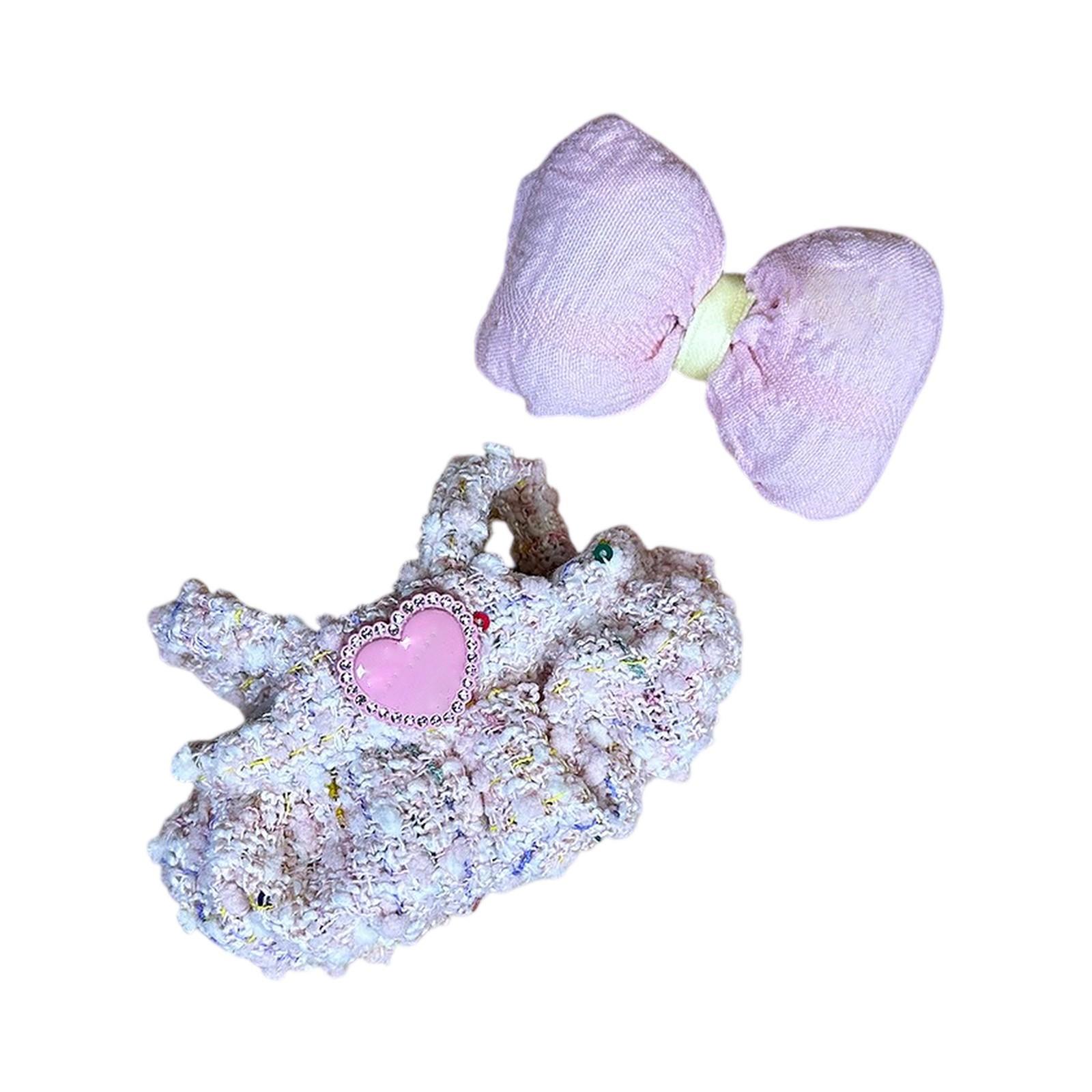 

First And Second Generation Baby Clothes 17cm Doll Sitting Party Clothes Accessories Overalls One Size рожевий