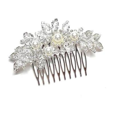Kanzashi Hair Pin Comb Pearl Kimono Tomesode Wedding Entrance Ceremony Graduation Ceremony (design E) Pearl and Rhinestone Hair Accessory Large Pearl