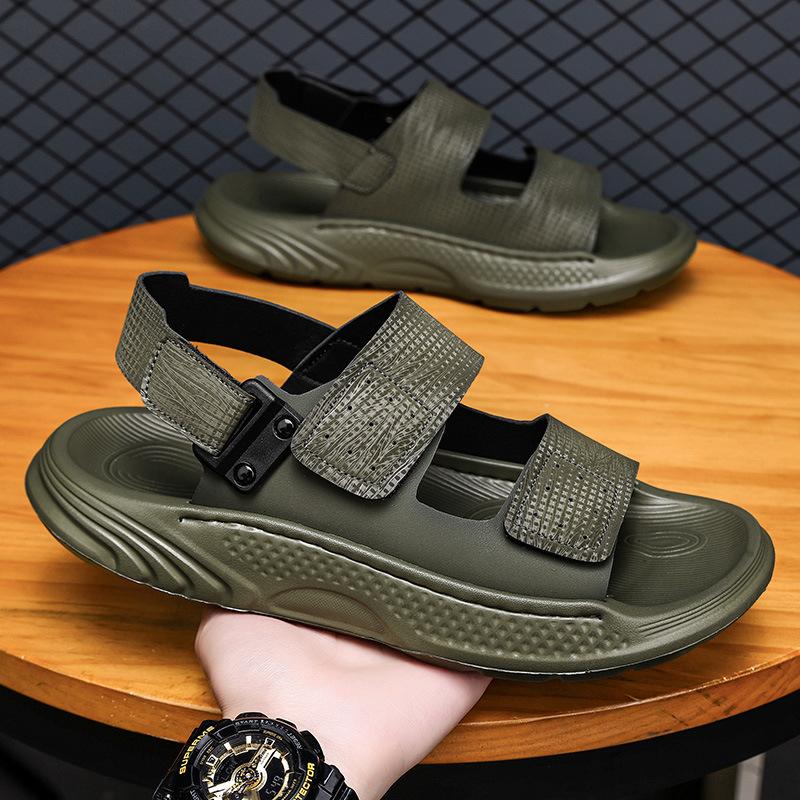 

Мужская обувь 2025 лето новая верхняя одежда мужские дышащие с открытым носком двойного назначения на липучке нескользящие дезодорирующие сандалии для ходьбы по воде 44