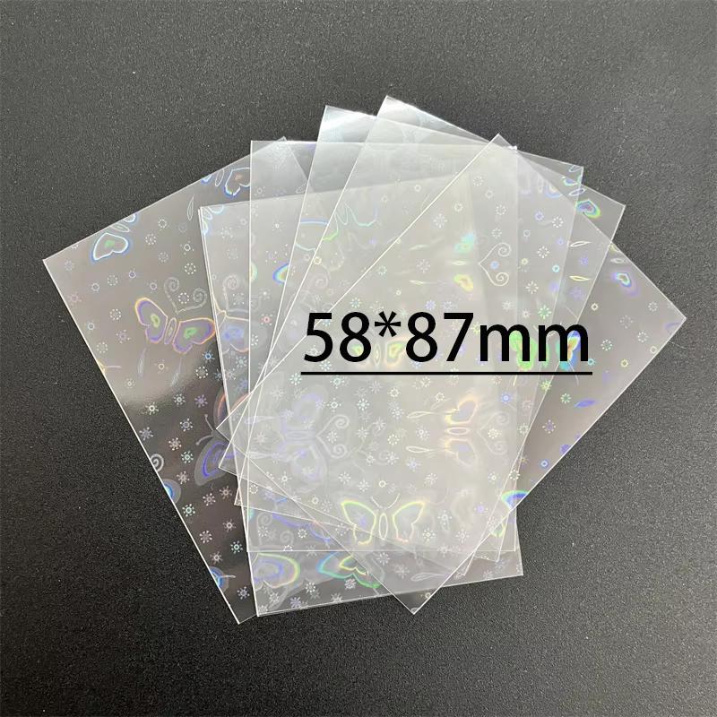 50Pcs Heart Shape Rainbow Star Foil Card Sleeves Top Loading Protector For Board Games Collectible Cards Pos Tarot