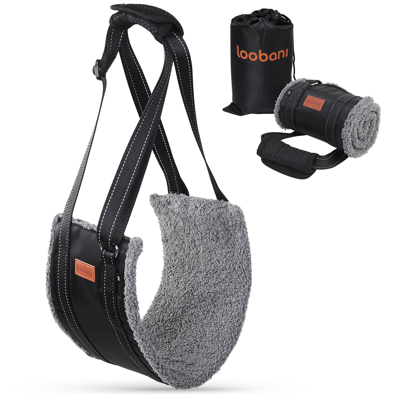 

Loobani Dog Walking Assistance Body for Senior and Hand Easy to Put on and Take Convenient for Includes Storage Bag Harness, Support, Dogs, Care, чорний