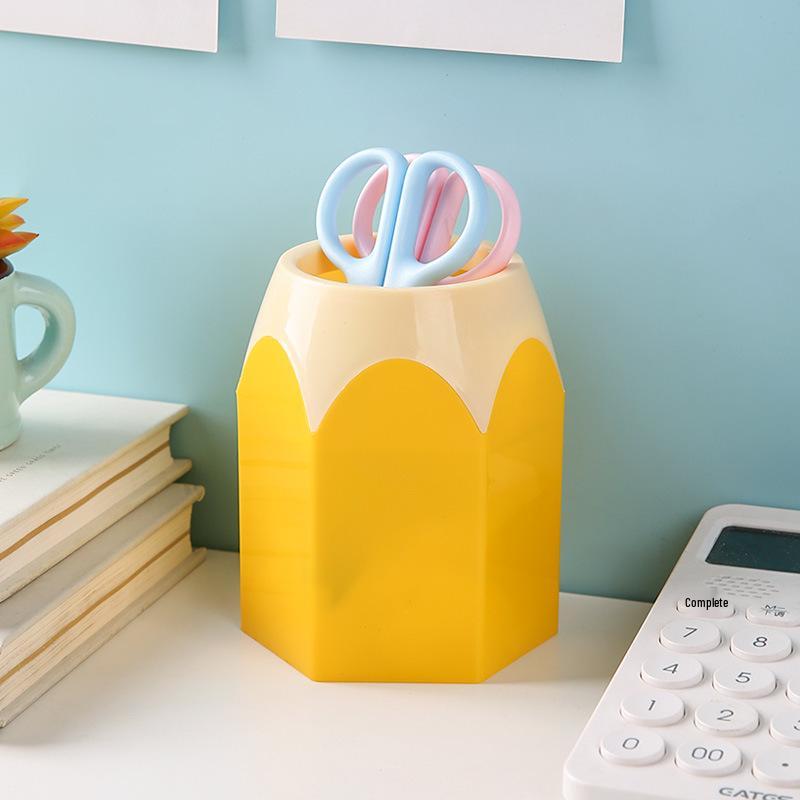 Creative Desktop Pen Holder: Large Capacity Pencil Organizer with Stylish Contrasting Colors for Students and Office Use