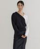 LUCIR ZU Asymmetric Collar Knit (Black)